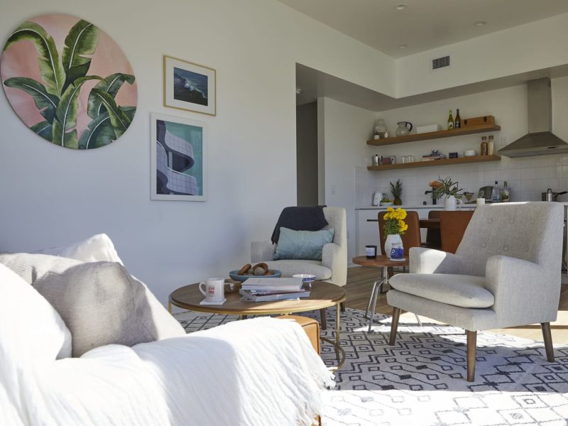 Node Living Los Angeles - Furnished Apartment 914 Everett 3BED - Living Room-3