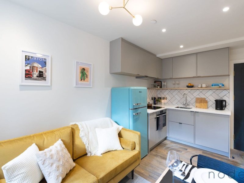 Node London Brixton - Apt 09 - Kitchen - Living Room - Dining Room-1 WM