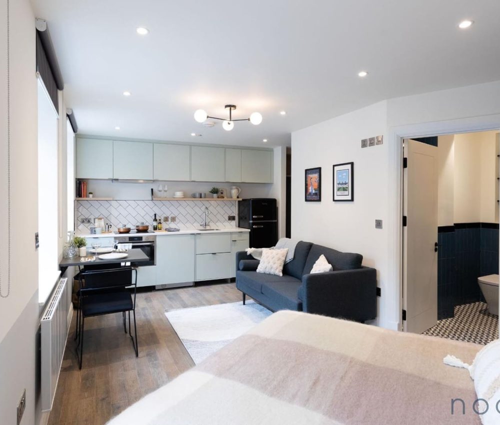 Node London Brixton - Apt 10 - Kitchen, Living Room, Dining Room -Bedroom-1 WM
