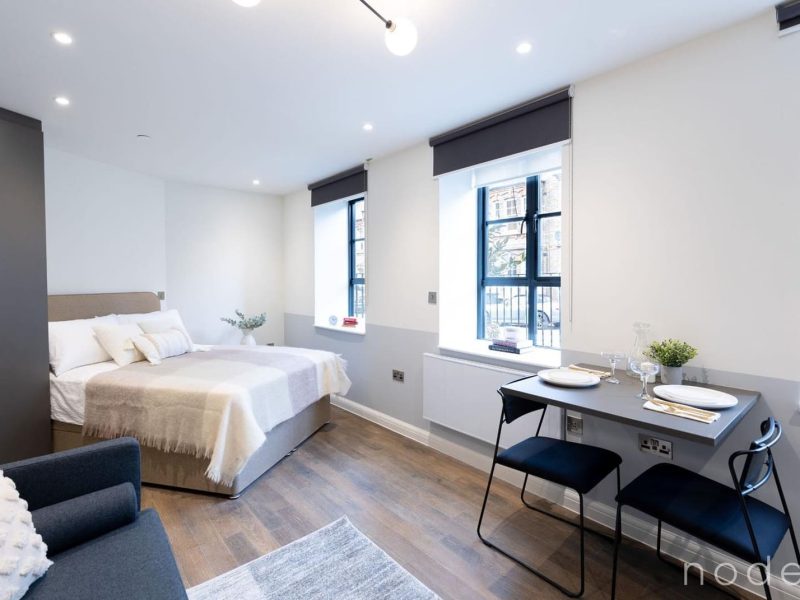 Node London Brixton - Apt 10 - Living Room- Dining Room- Bedroom-1 WM